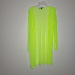 Bright neon open front mesh rave club kid lightweight cardigan Size small